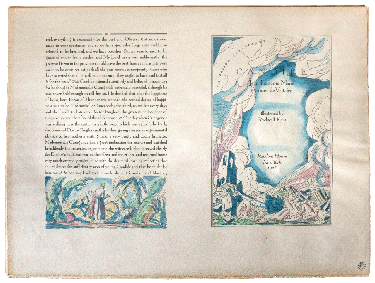2-page spread from Kent's Candide